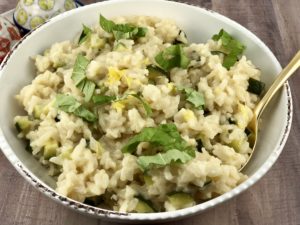 irritable bowel syndrome recipes - Risotto with zucchini and fresh basil