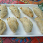 IBS friendly recipes -potato pierogies on a white platter