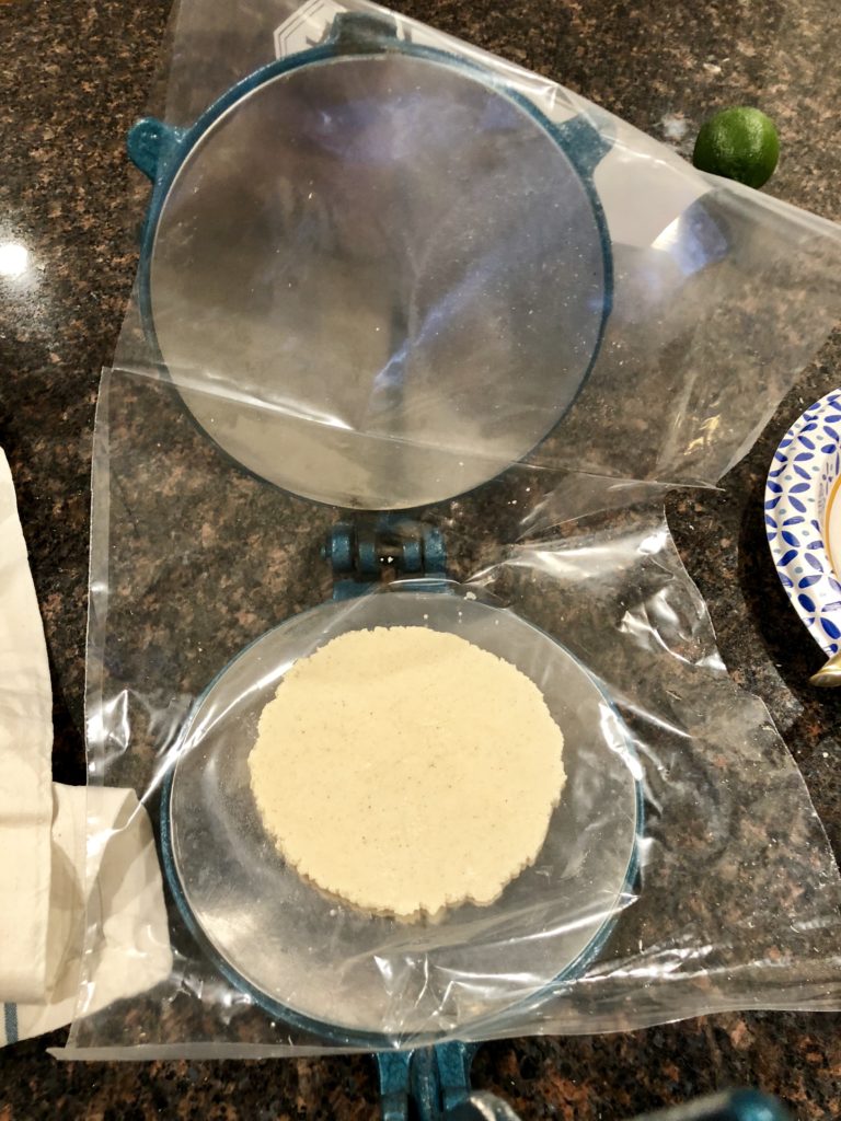 Tortilla press for homemade corn tortillas