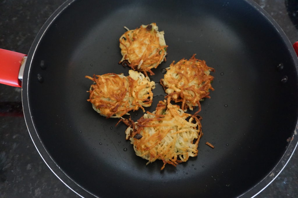 Golden brown latkes