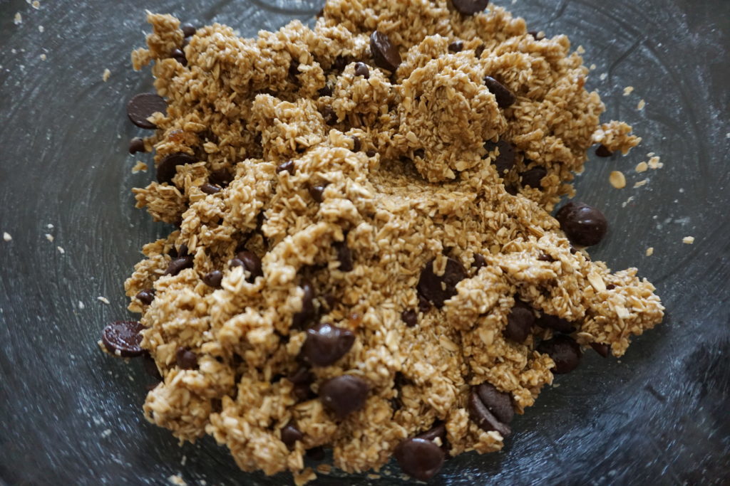 Low FODMAP oatmeal chocolate chip cookie dough.