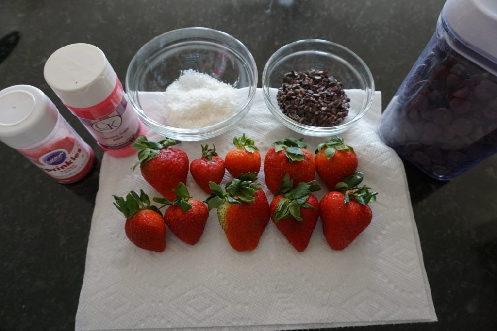 Chocolate Covered Strawberry Ingredients.