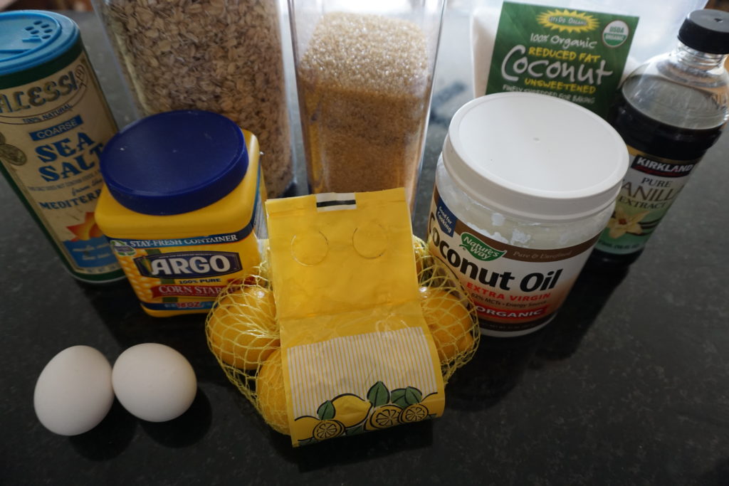 Coconut Lemon Bar Ingredients.