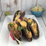 IBS diet plans - Cornmeal crusted fish tacos with coleslaw