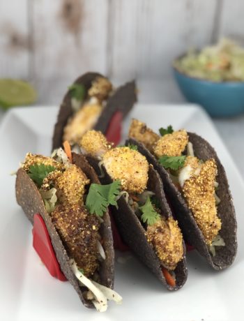 IBS diet plans - Cornmeal crusted fish tacos with coleslaw