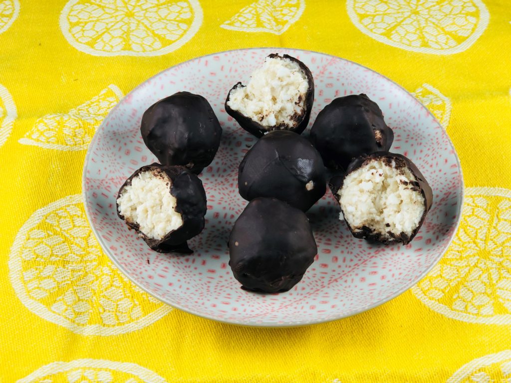FODMAP diet desserts - chocolate coconut truffles
