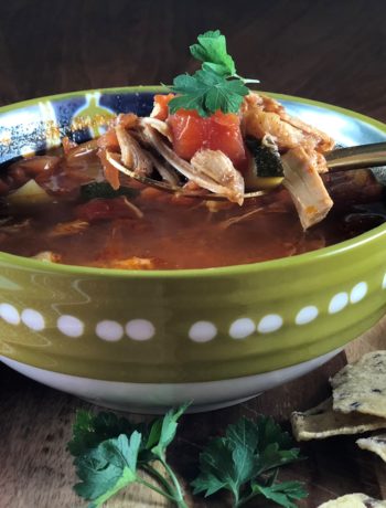 chicken tortilla soup in a bowl