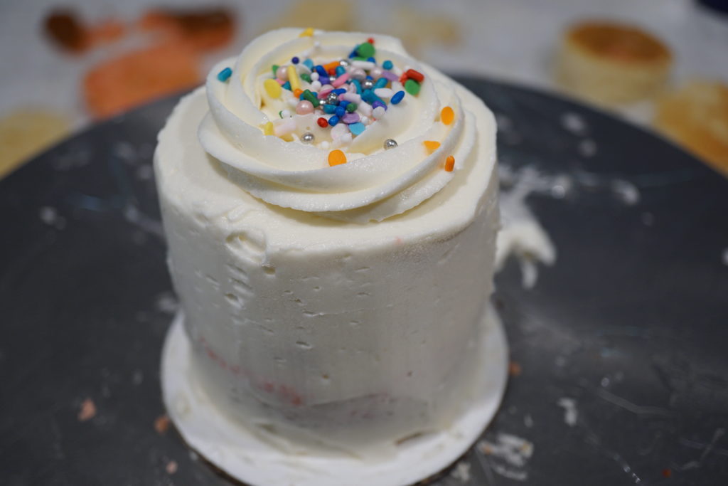 Frosted and decorated cake!