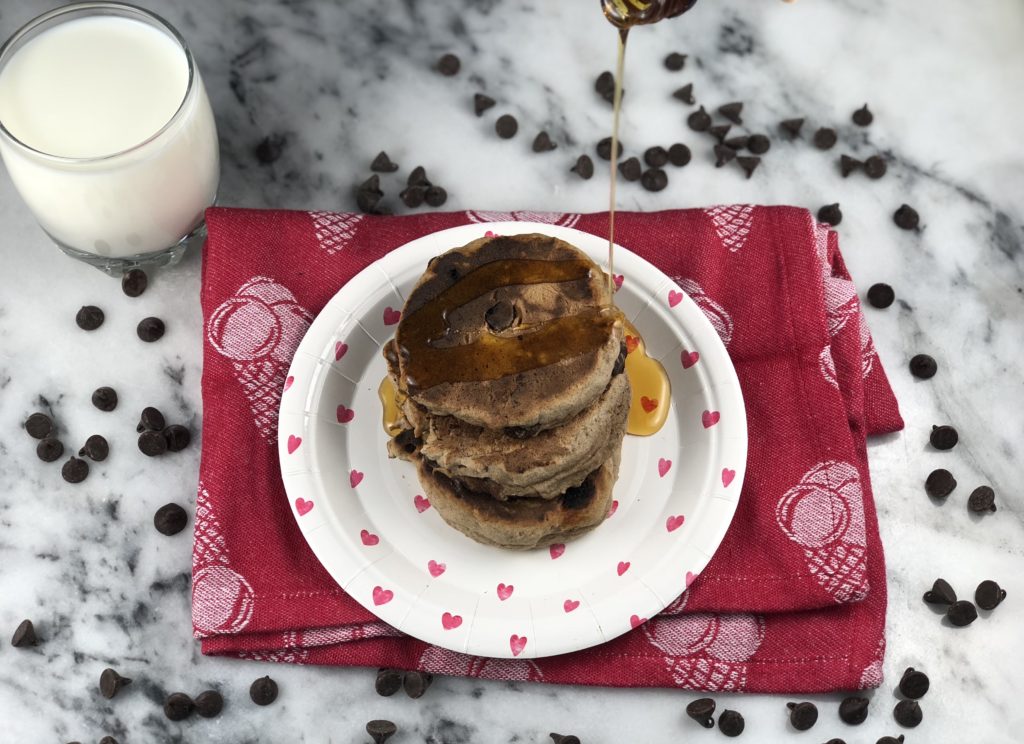 FODMAP breakfast - Buckwheat chocolate chip pancakes