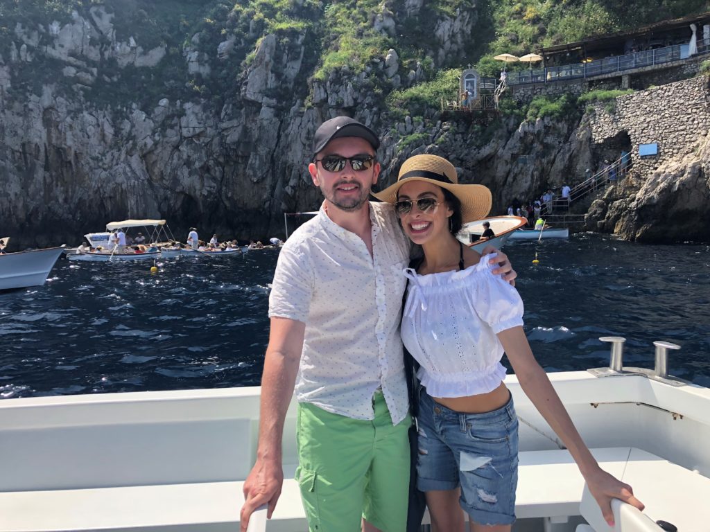 Eugene and I on the boat to see the Blue Grotto.