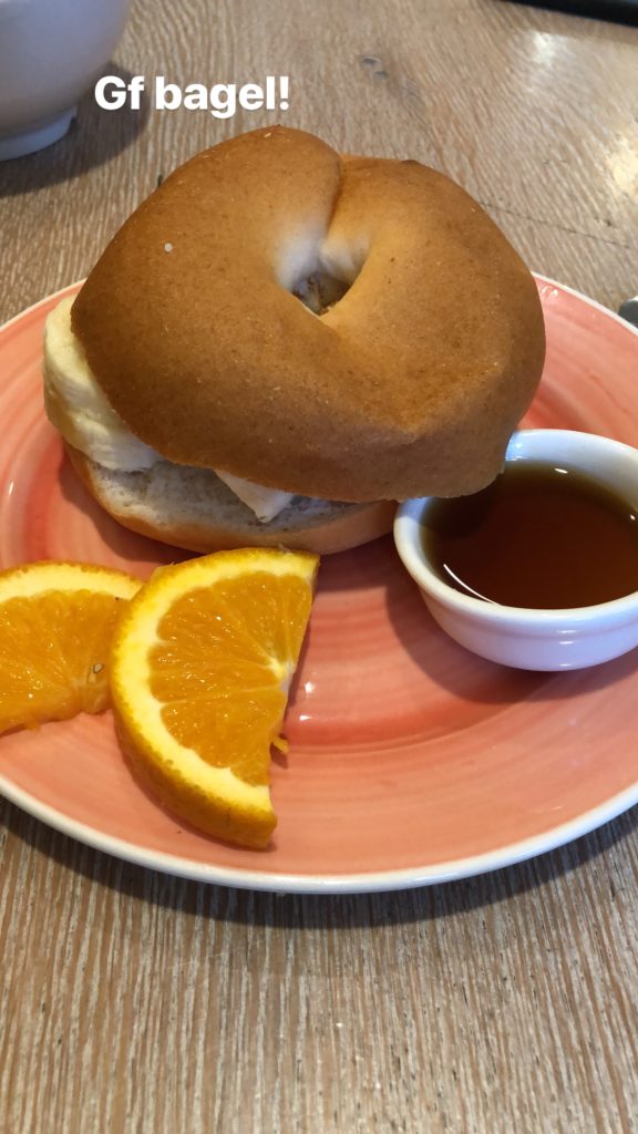 Gluten-free bagel breakfast in Amsterdam.