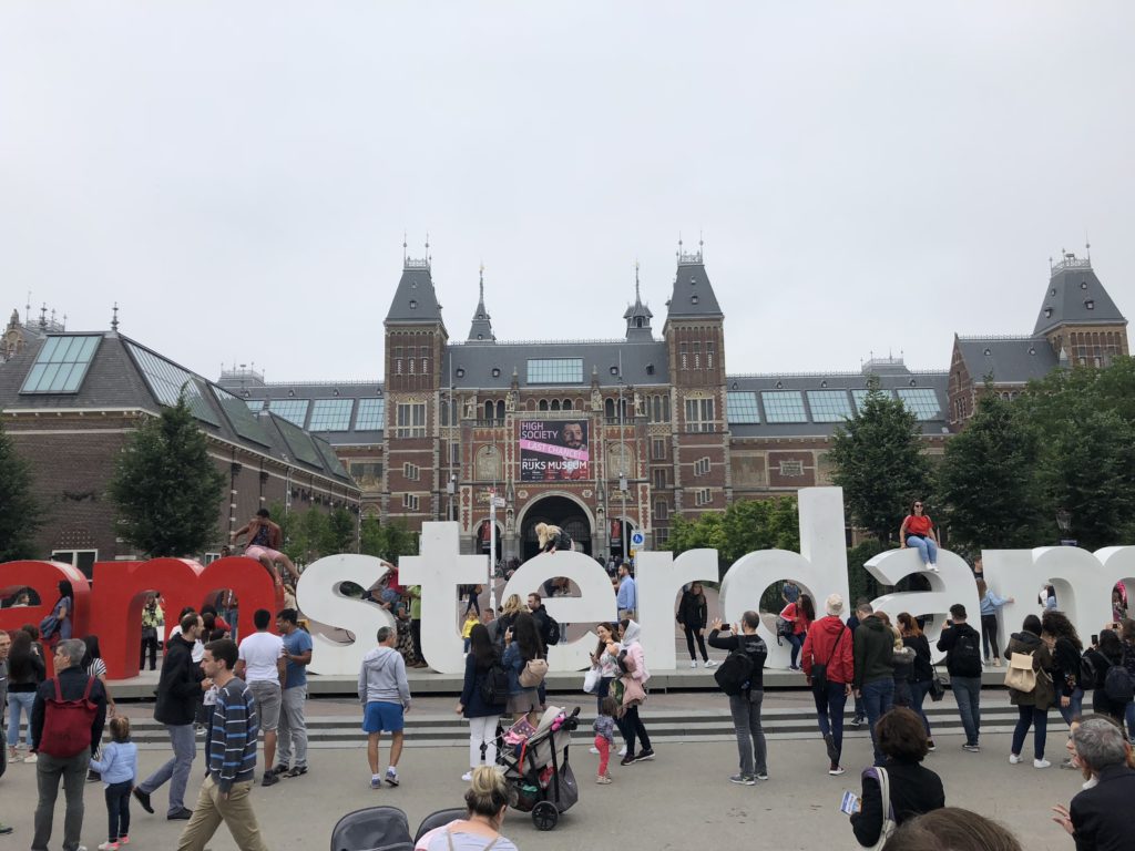 The Amsterdam sign in the museum area. 