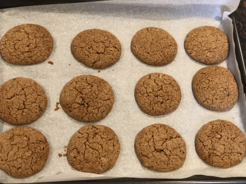 Freshly baked cookies right out of the oven.