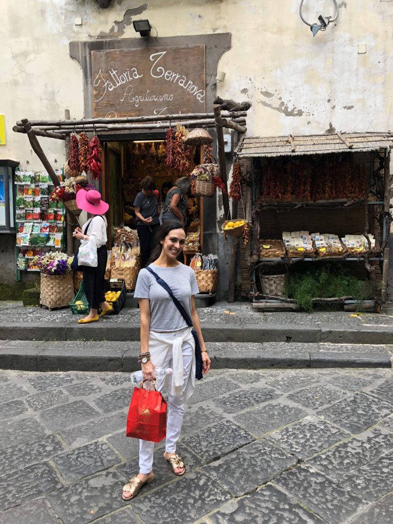 Me in the middle of the square in Sorrento.