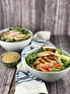 FODMAP salad + Chinese Chicken Salad with Peanut Sauce