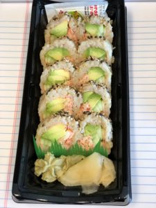 California roll as a FODMAP safe lunch option