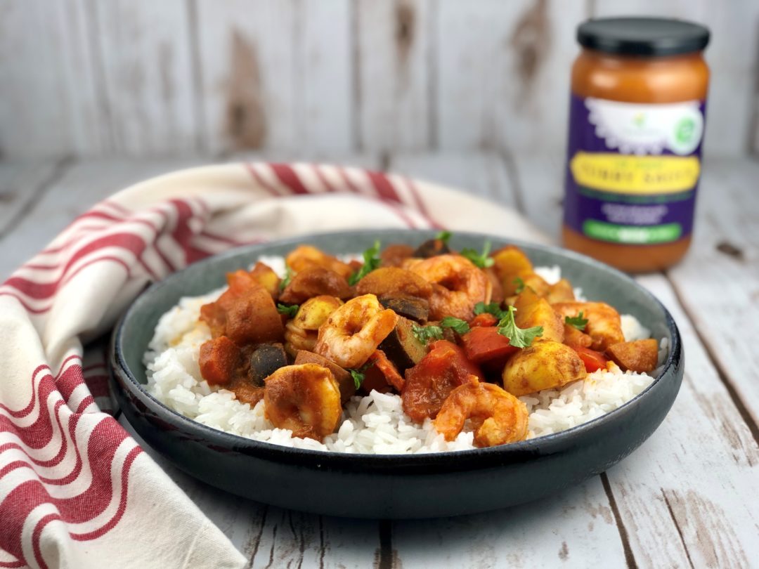 FODMAP dinner recipes - shrimp curry with Casa de Sante curry sauce