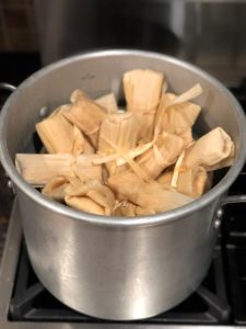 Tamales ready to be steamed.