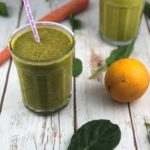 Low FODMAP smoothies - vitamin c smoothie with orange, carrot and spinach.