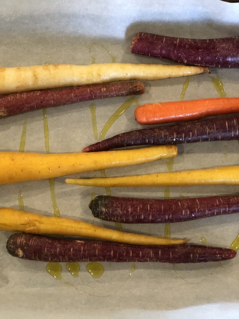 Carrots ready to be roasted