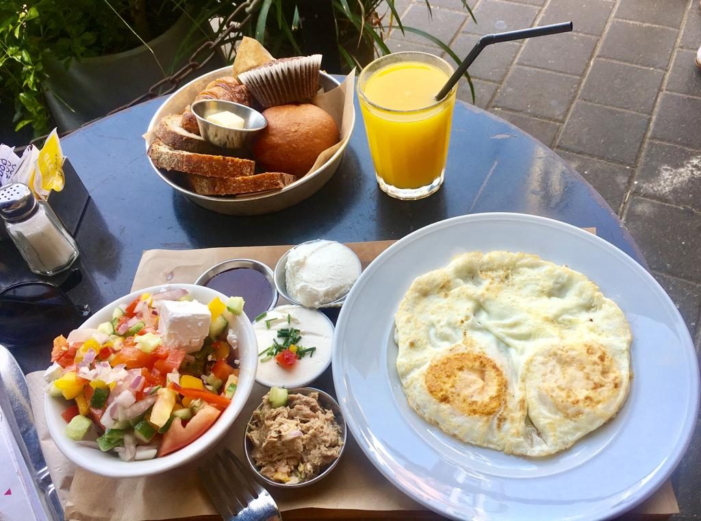 A traditional Israeli breakfast - photo credit D. Wagner