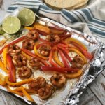 FODMAP shrimp recipes - Sheet pan shrimp fajitas