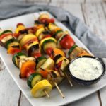 FODMAP side dishes - Vegetable Kabobs with Dill Dipping Sauce